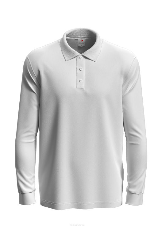 Stedman 3400 Polo Long Sleeve (White) WHI